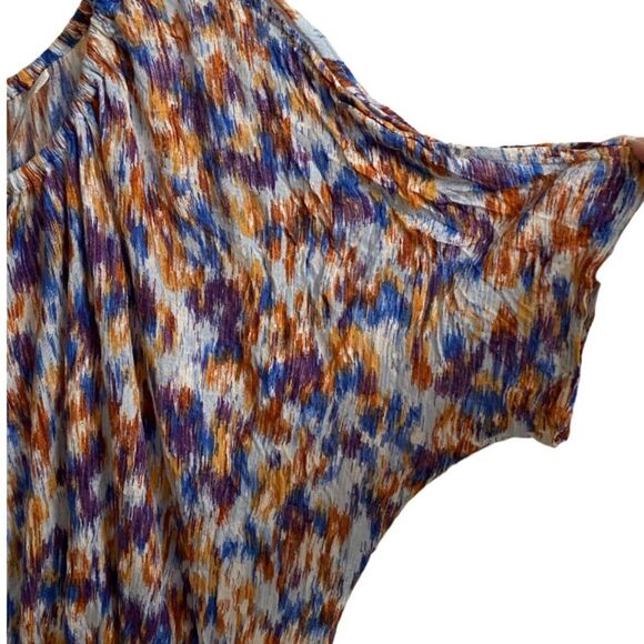 Guess Women's Cold Shoulder Top Size S Ruffle Elastic Waist Tie Neck Y2K Artsy - Picture 5 of 14